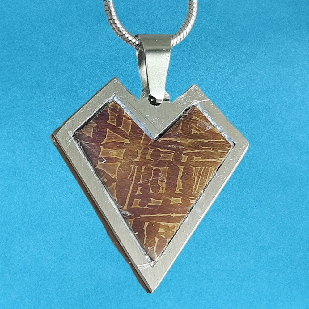 Muonionalusta Iron Meteorite Pendant Iron Meteorite Necklace Natural Meteorite Specimen - CD109