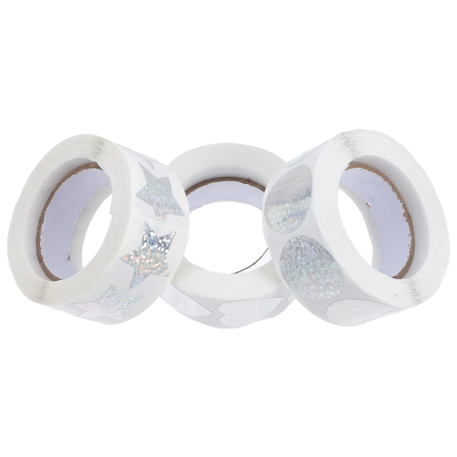 

3 Rolls Shiny Heart Stickers Premium Self-Adhesive Paper Stickers for Gift Packaging Sealing DIY Craft Scrapbooking Envelope