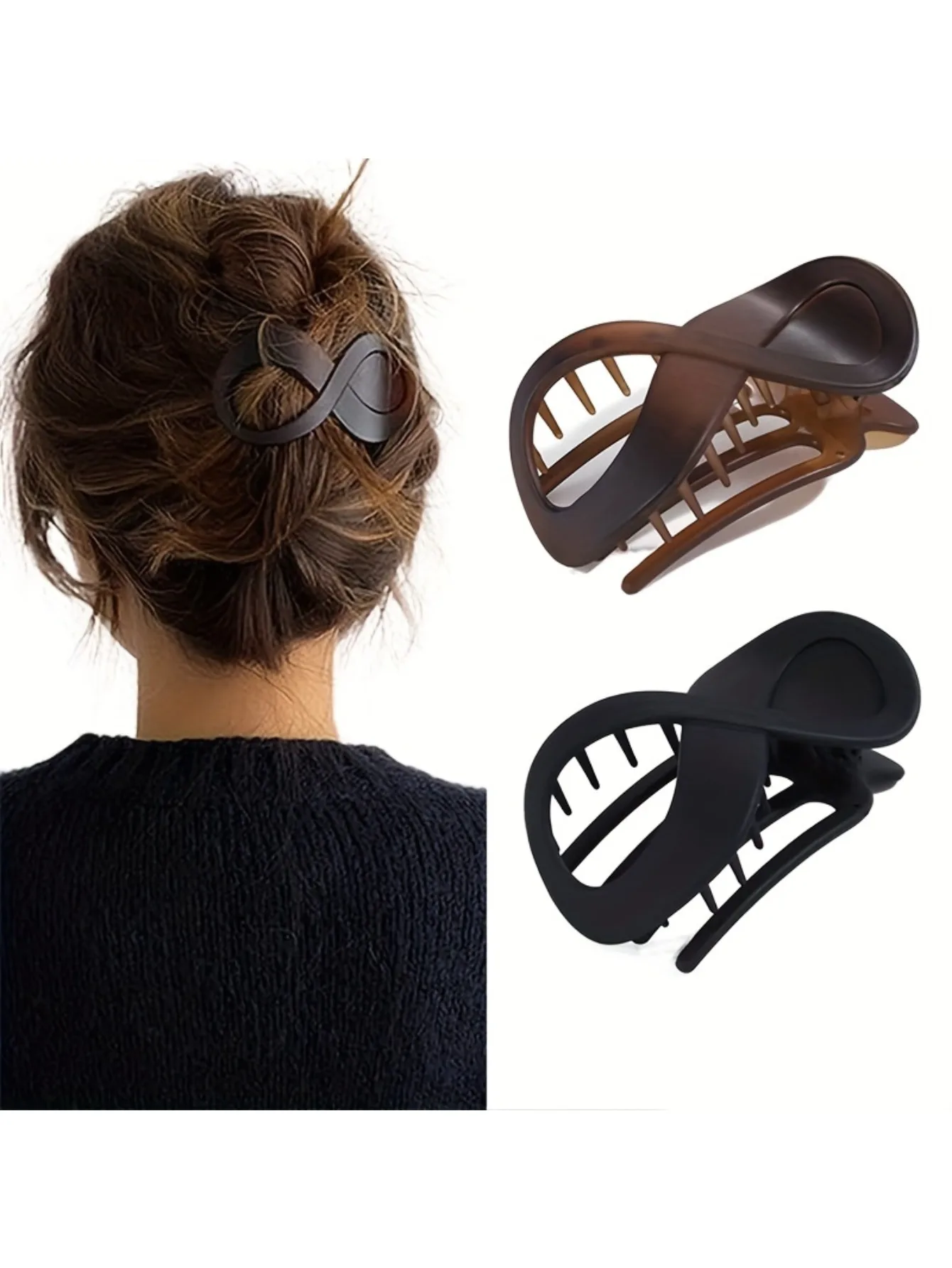 

2 simple style hairpins, matte acrylic hair claws, thick hairpins, women's hair accessories for daily use