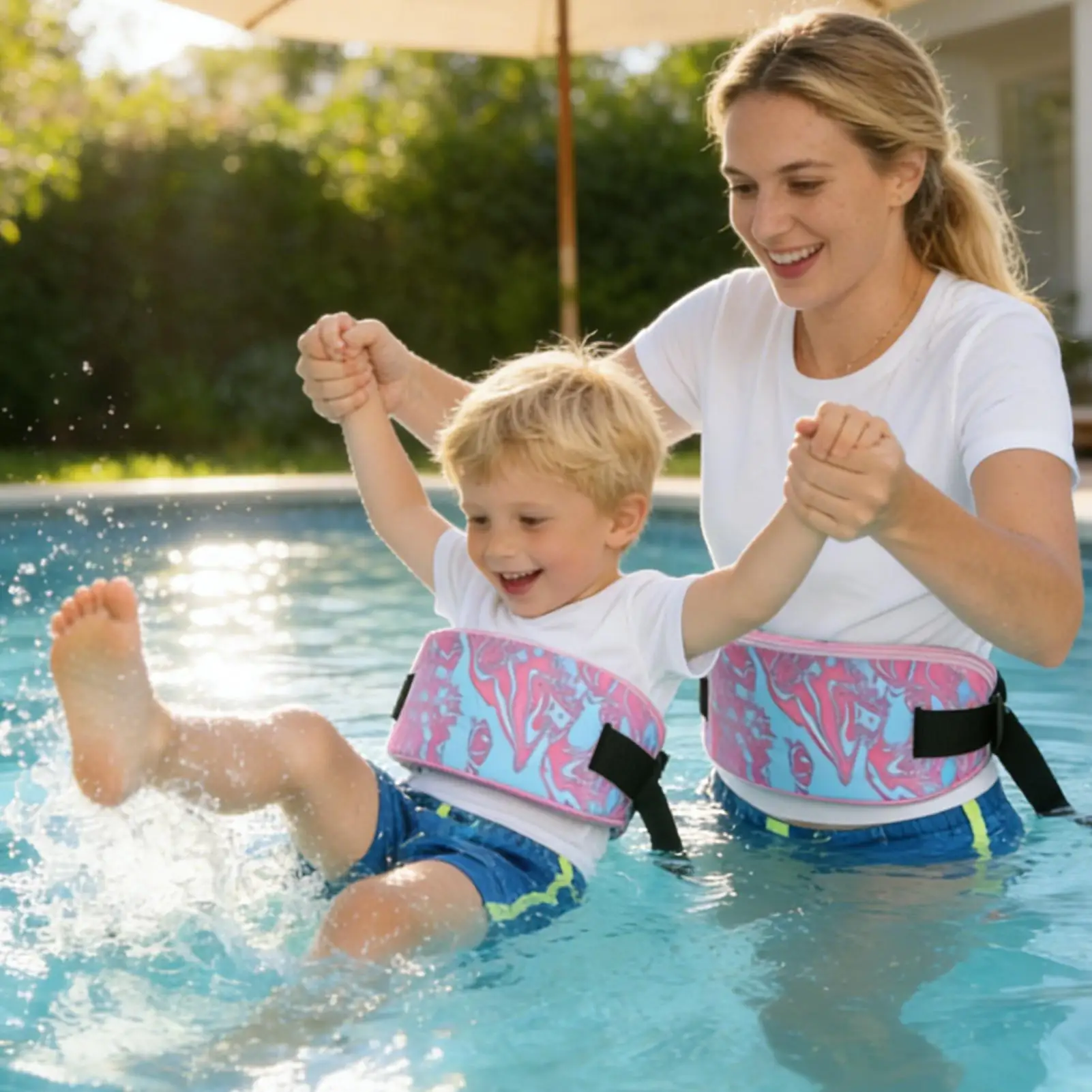 High Density EVA Adjustable Swim Belt Waist Buoyancy Trainer Flotation Aid Adults Kids Outdoor Water Exercise Workout Equipment