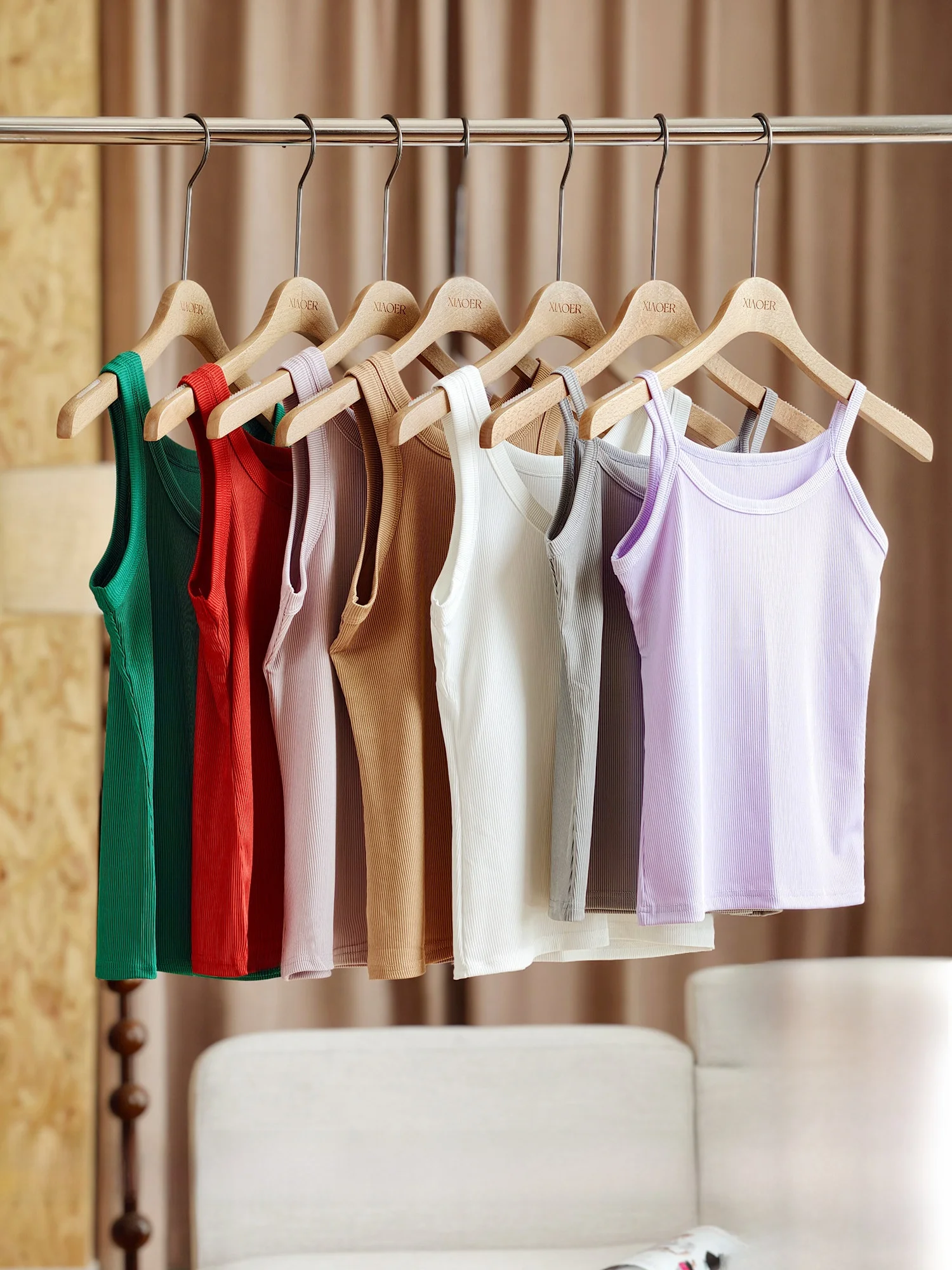 Women's Breathable Sleeveless Top with 4 Different Collar Styles Casual Wear Standard Fit Summer Thin Polyester Blend T-Shirt