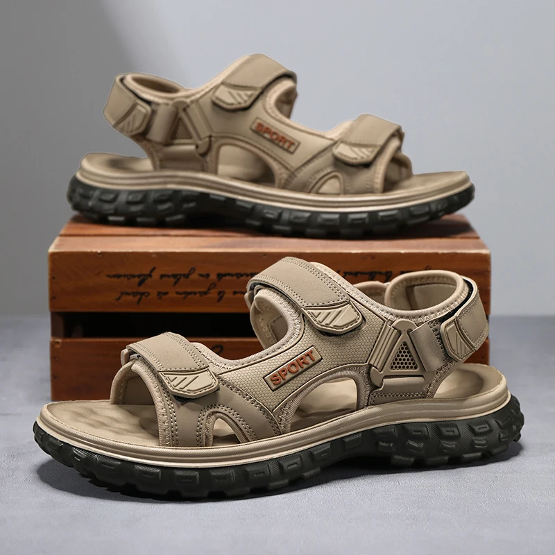 

Men's fashion slip on sandals summer breathable lightweight anti-slip soft sole outdoor casual beach shoe walking sports sandals