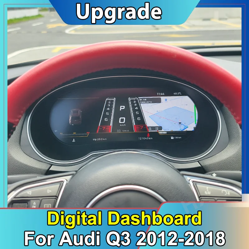 

Автомобильный ЖК-цифровой кластер с виртуальной кабиной SpeedMeter Dash Carplay для Audi Q3 2012-2018, приборный экран, панель