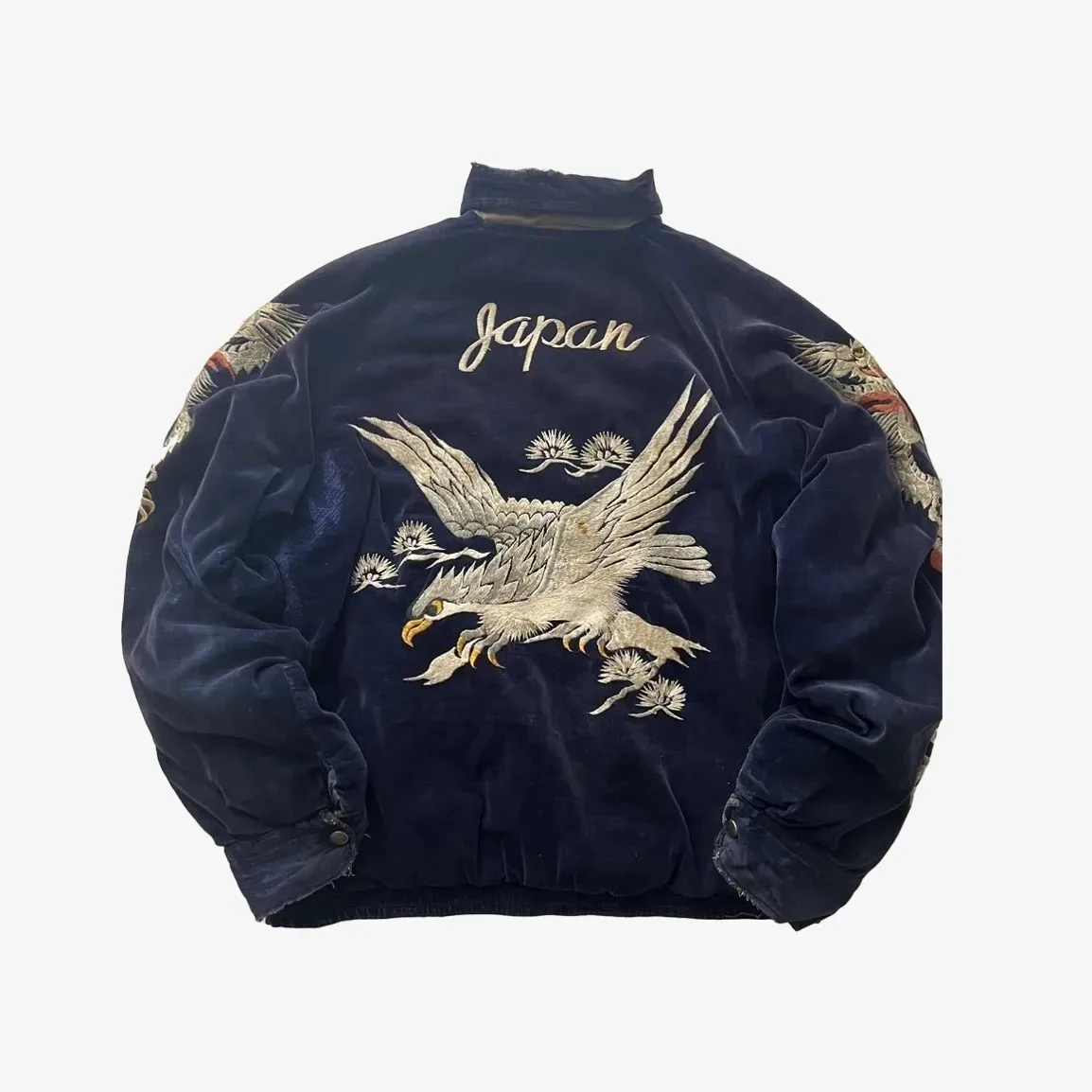Hip Hop Jacket Japan Harajuku Style Gothic Dragon Pattern Bomber Jackets High Quality Embroidered Y2K Zipper Fleece Lined Coat