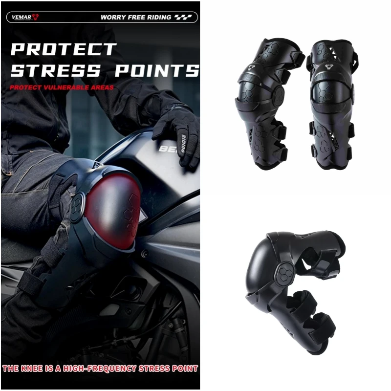 VEMAR Men's Motorcycle Knee Pads, Anti-Crash Protective Gear for Off-Road Riding, Durable Motocross Knee Guards