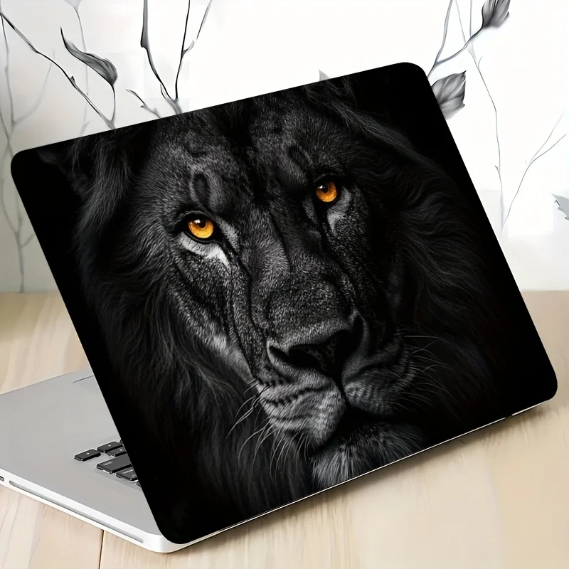 

2 Realistic Black Lion Golden Eye Stickers - Durable PVC Decorative Stickers for Laptops, Cars, Helmets, Motorcycles
