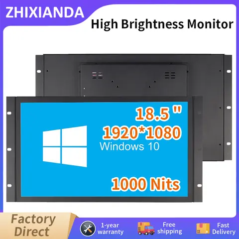 Monitor a cornice aperta da 18.5 pollici 1000 Nits Display industriale leggibile alla luce del sole IPS antiriflesso con interfaccia HDMI VGA