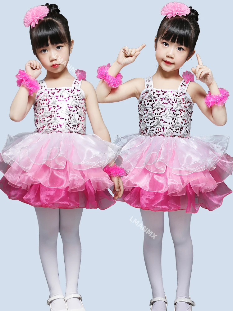 

New Year's Day children's performance costume, fluffy skirt, gauze skirt, girls' kindergarten dance performance costume