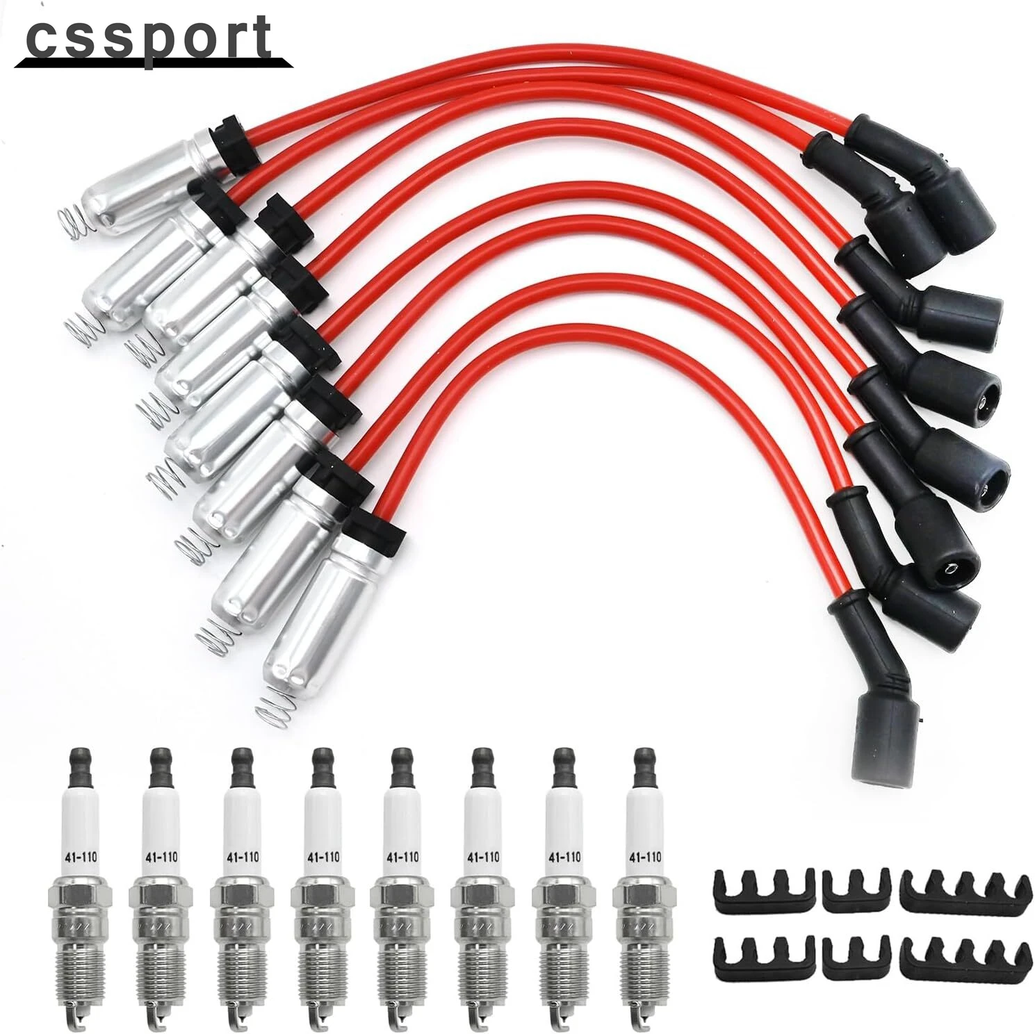 Juego de cables de 8 mm y 8 bujías 41-962 para Chevy Silverado 1500 GMC Sierra V8