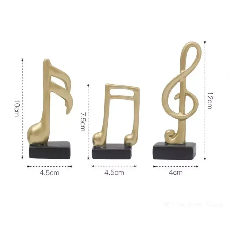 Creative Musical Note Ornament Sturdy Resin Crafts Resin Gift Great Golden Musical Note Handicraft home decoration accessories