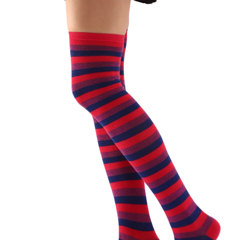 1pair of colorful knee-length tube warm winter dance halloween role-playing thigh socks