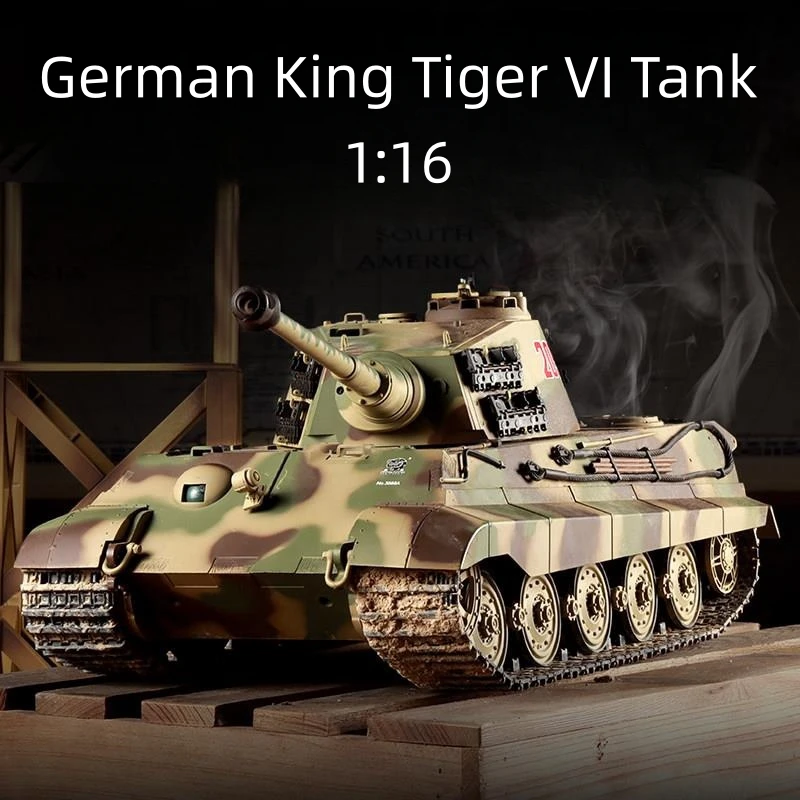 Heng Long 1/16 3888A German Tiger King Henschel Metal RC Heavy Tank Car War Car Infrared Combat System 2.4G Remote Control Toys