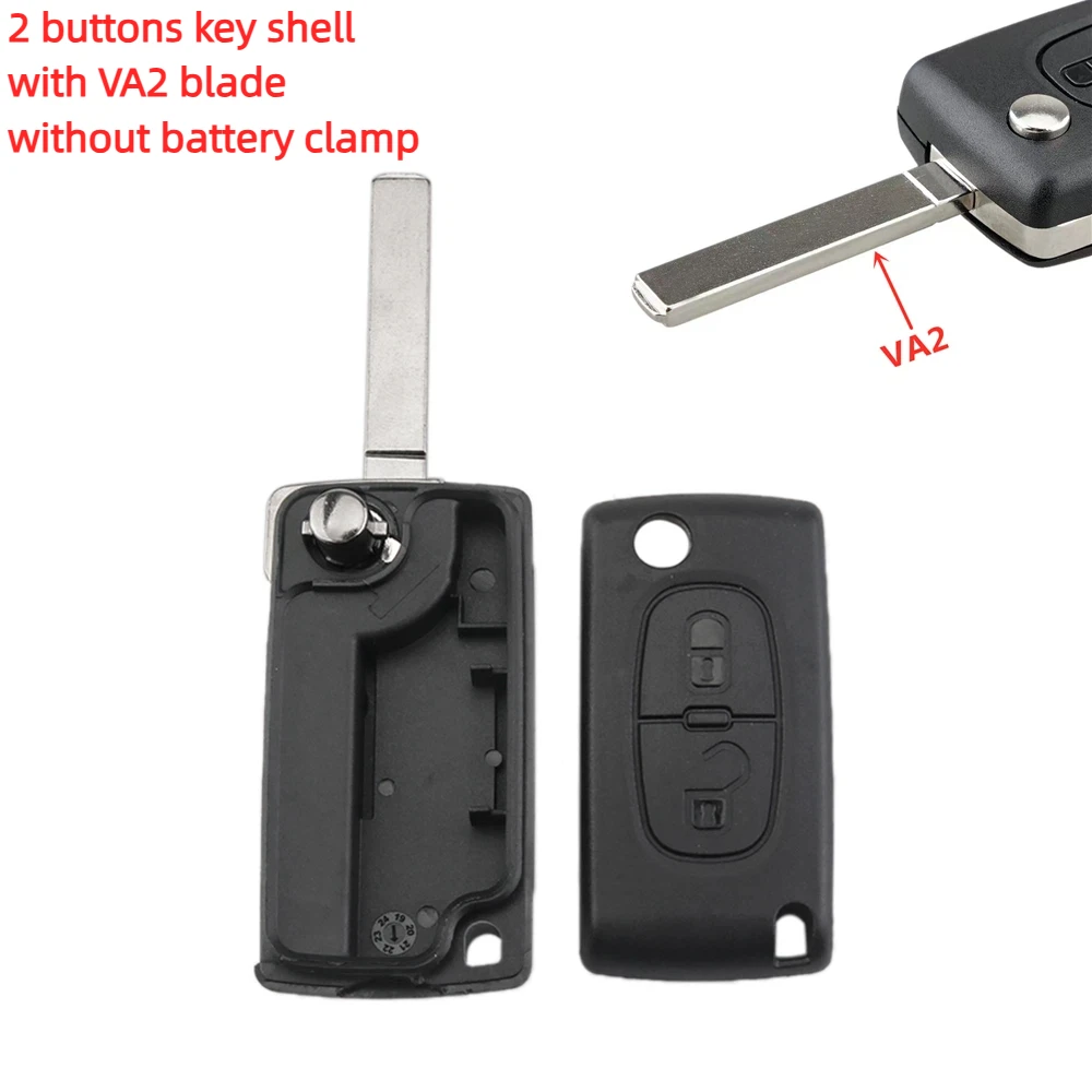 Складной автомобильный ключ с 2 кнопками для Peugeot 308 207 307 3008 5008 807 Expert Partner Citroen C3 Picasso C-Crosser C2 C3 C4 C8