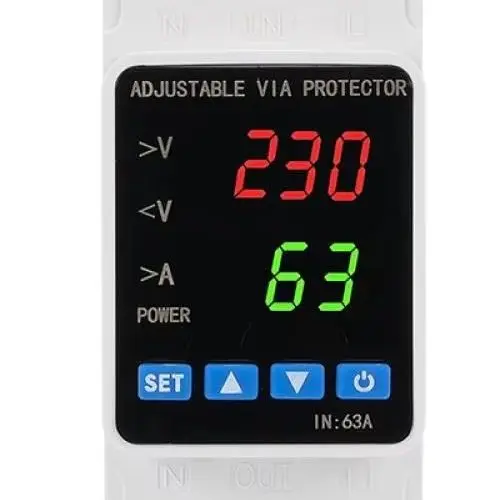 

Single-Phase Adjustable over Voltage And under Voltage Protector 32A/40A/63A Overcurrent Overvoltage Protective Reset Switch