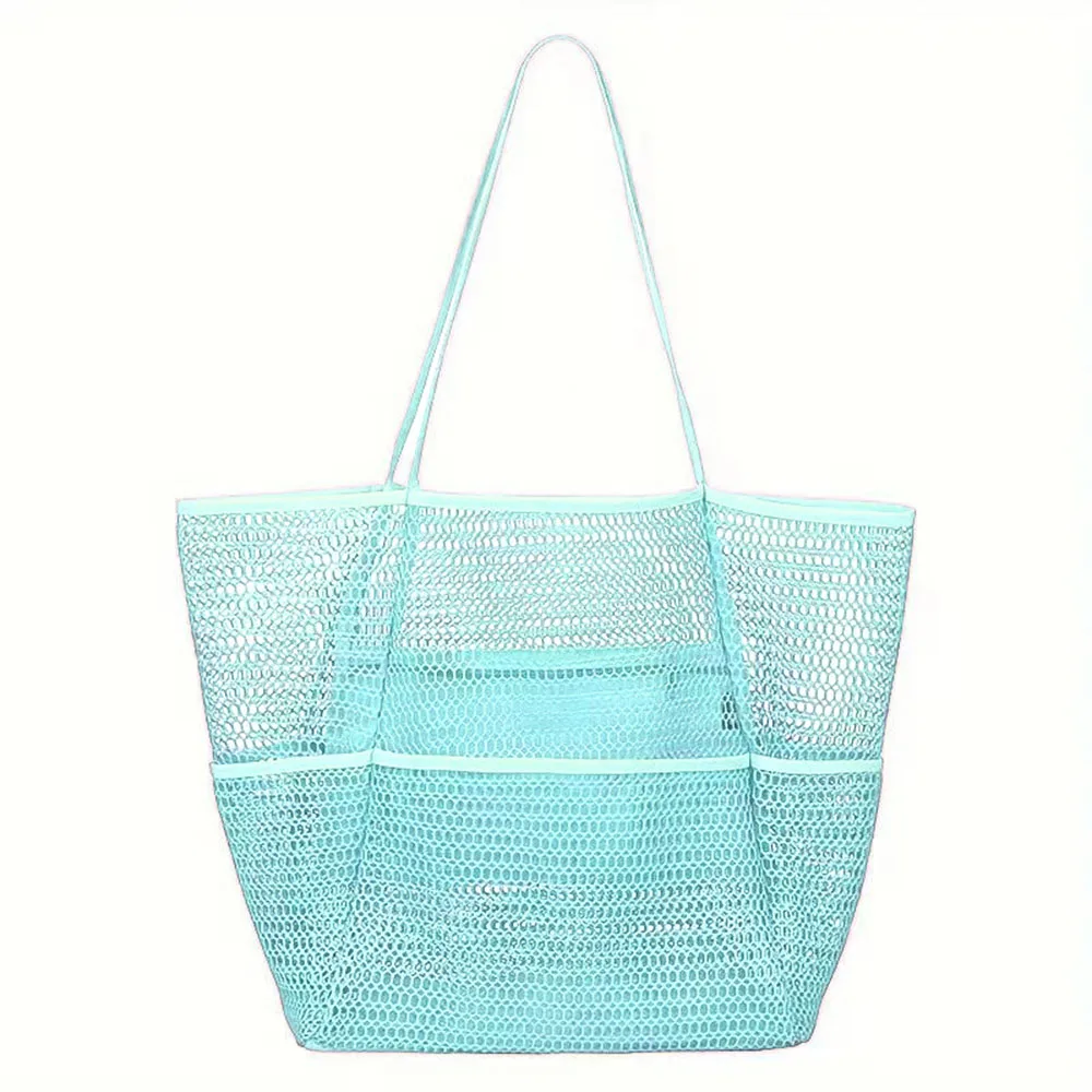 

Summer Toys Swimming Clothes Storage Bag Beach Bag Travel Portable Handbag Multi Pockets Handbags Mesh Large-Capacity Tote Bags