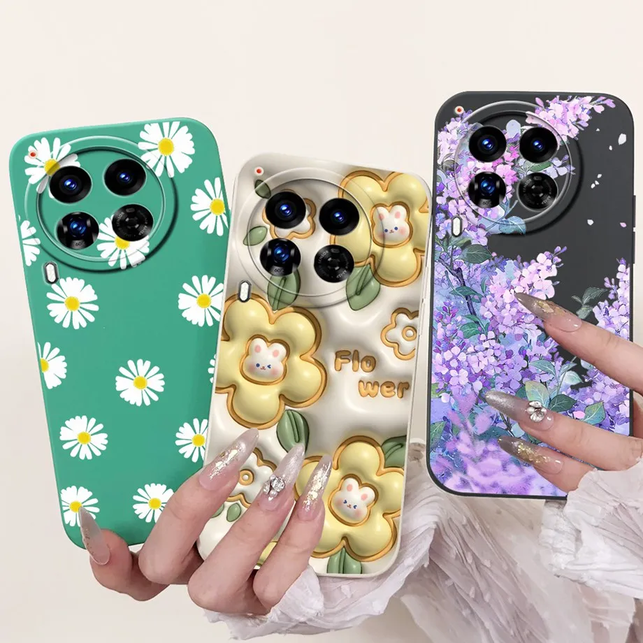 For Tecno Camon 30 Premier Case Cover Soft Silicone TPU Flower Girly Fashion Phone Case For Tecno Camon 30 5G /4G Bumper Fundas