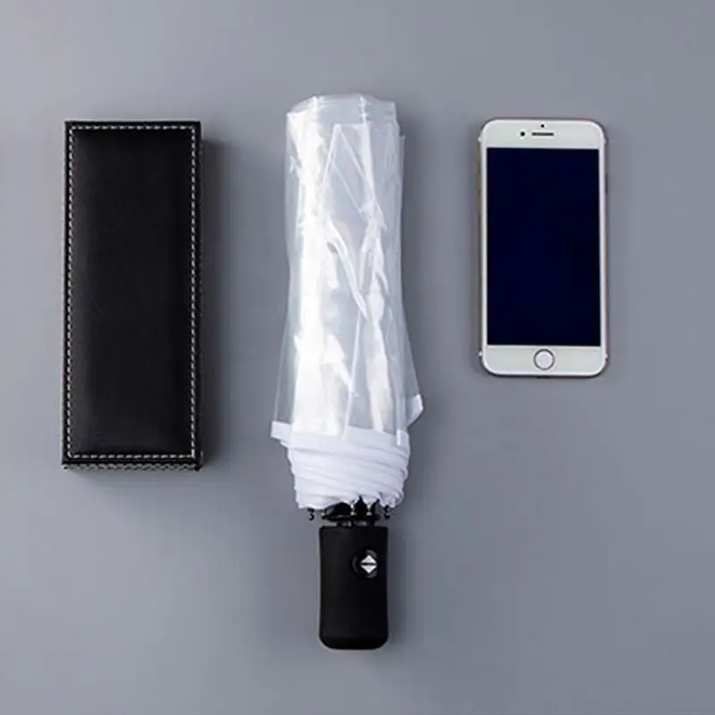 Automatischer Klarer Bubble-Regenschirm im Koreanischen Stil, Transparenter Reise-Kuppelschirm für Frauen und Mädchen - Schutz bei Regen und Wind – Detail 2