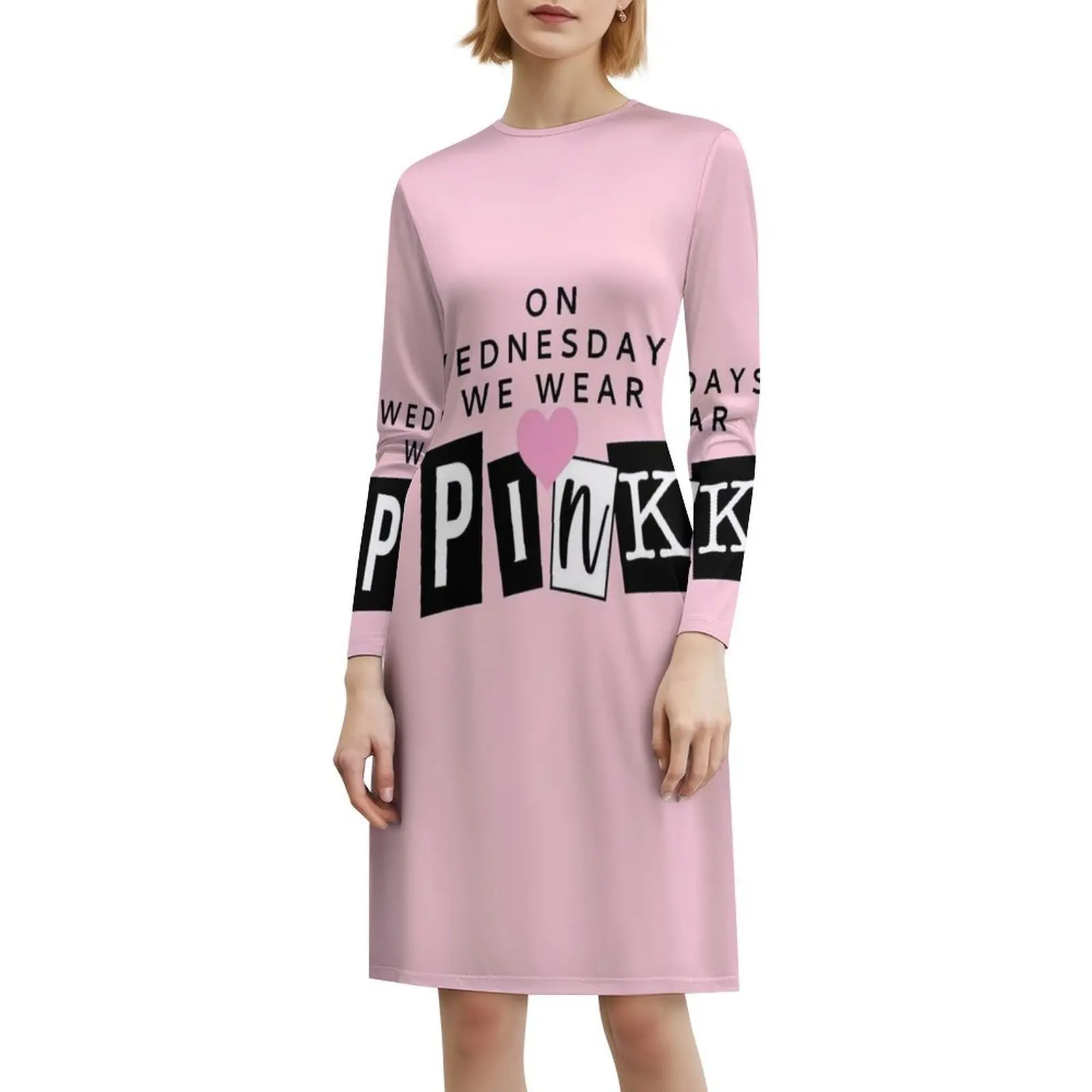 في الأربعاء نرتدي فستانًا بوهيمي وردي بدون أكمام متعدد الطباعات لحفلات عطلة الشاطئ فستان Meangirls يعني Preppy جميلًا #6