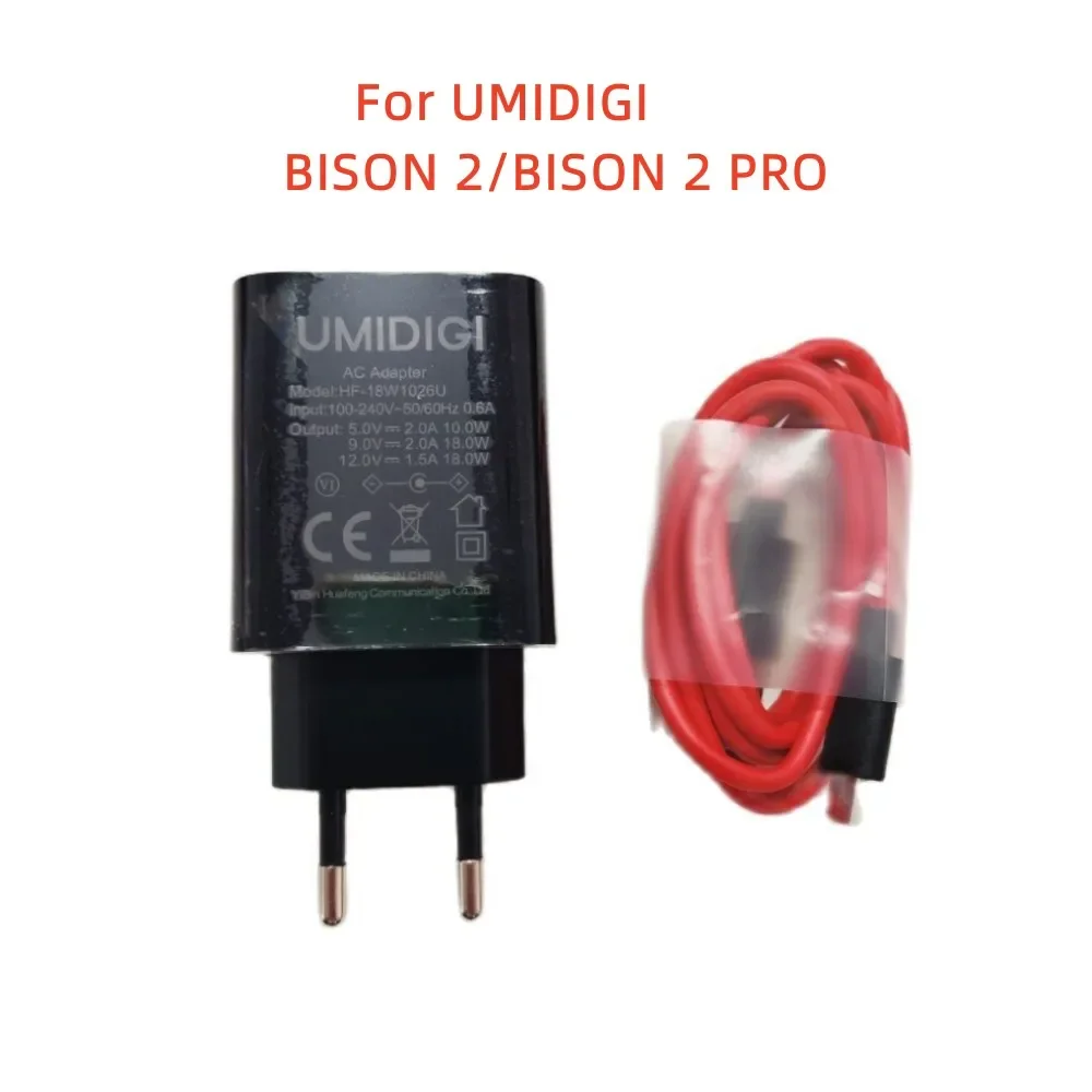 Nuovo originale per UMIDIGI BISON 2/Bison 2 Pro telefono cellulare Adattatore da viaggio per caricabatterie rapido UE + cavo linea dati USB