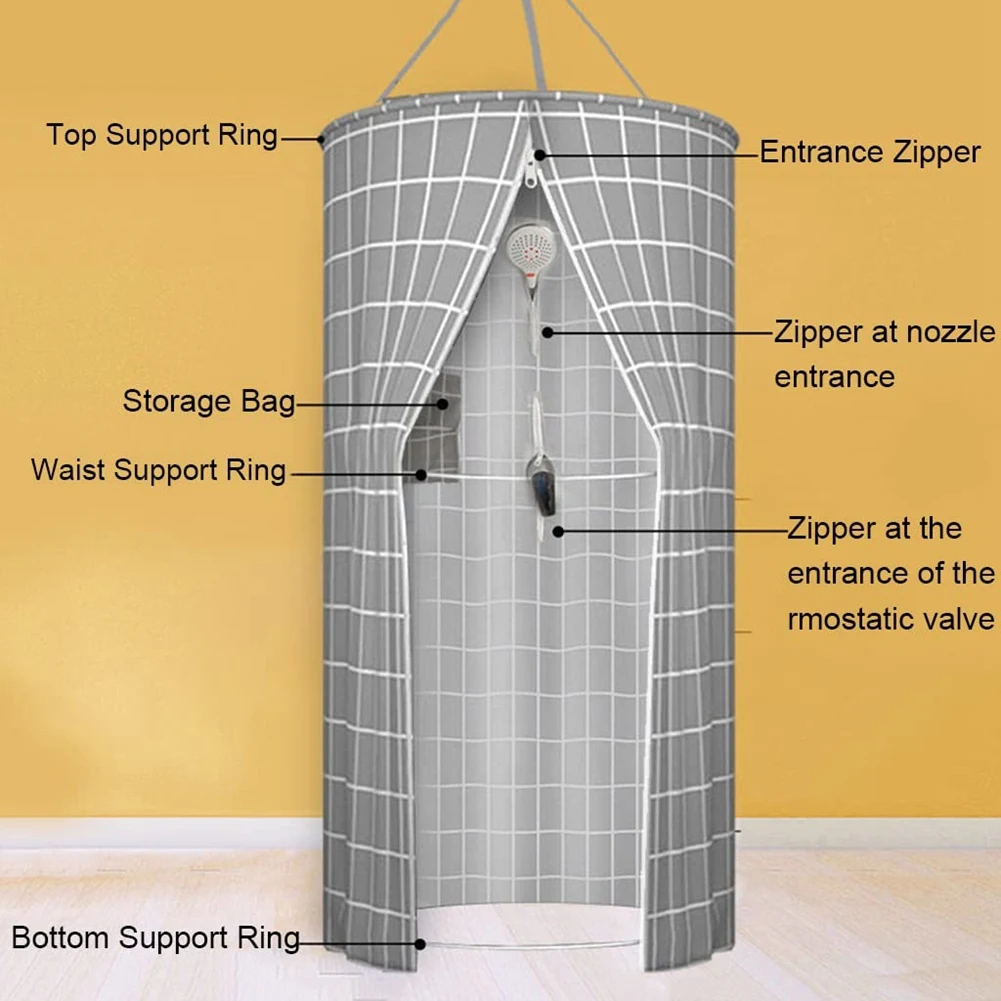 

A75K Round Bath Cover Household Bath Tent Adult Baby Thick Insulation Warm Winter Shower Curtain Waterproof Tent