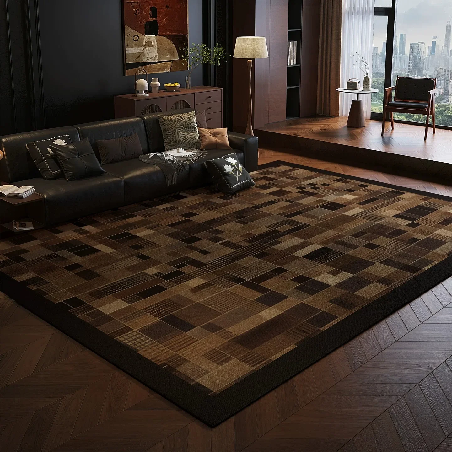 Vintage Light Luxury Carpet for Living Room Large Area Full-covered Floor Mat Bedroom Rug Home Decoration Alfombra Salón Grande