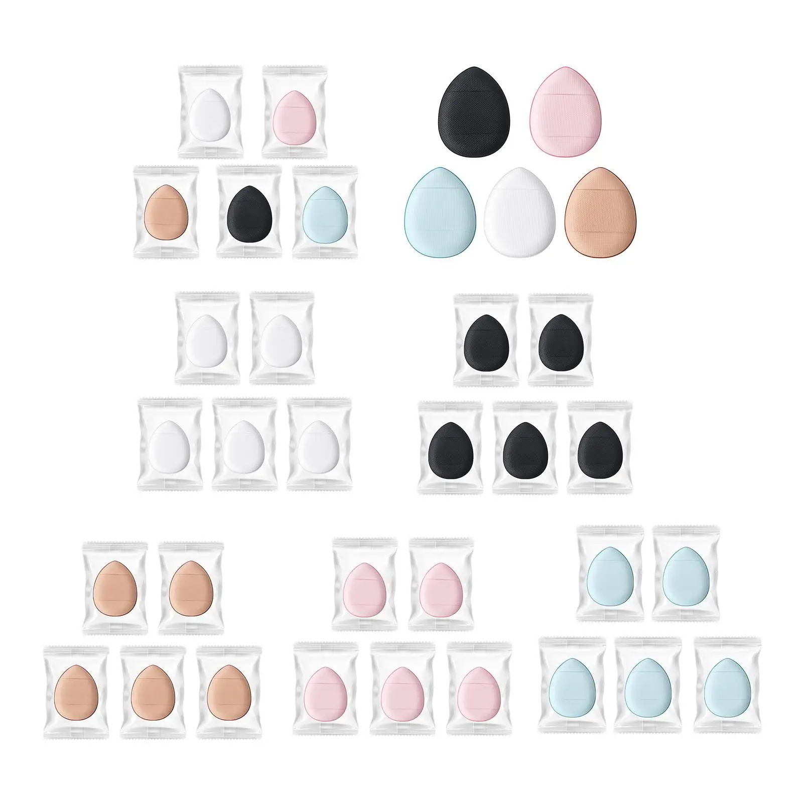 5 Pieces Finger Powder Puff, Mini Makeup Puff Blending Sponge Makeup Sponge for Foundation