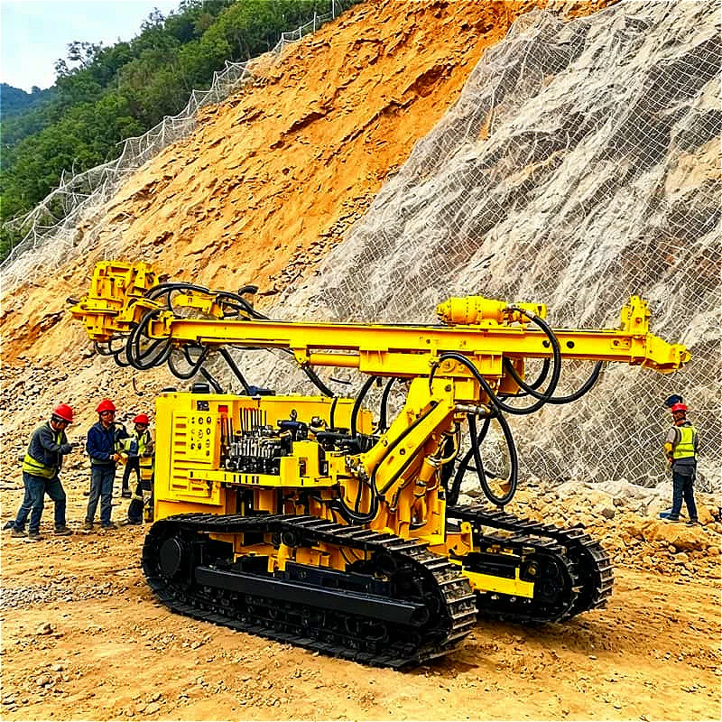 Crawler DTH Truck Rig Pneumatic Percussion Drill Unit Customized Rotation Torque Large Diameter 350mm Water Well Geothermal