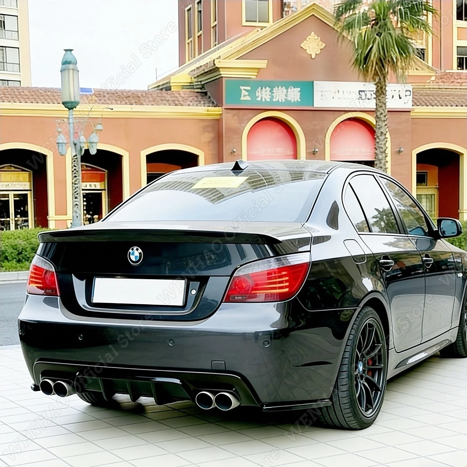 Gloss Black Car Rear Bumper Diffuser For BMW E60 E61 525i 525d 530i 530d 535i M Sport M-tech M-package 2005-2010 Tuning  Bodykit - view 2