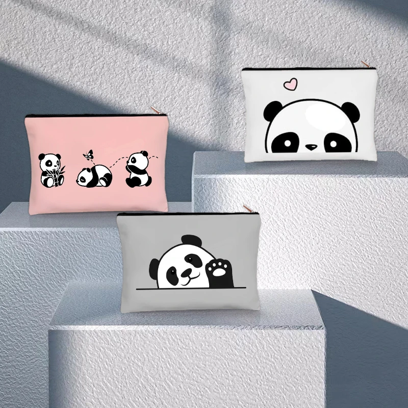 Kawaii Panda Cosmetic Case bambini viaggi necessità toilette borsa per pannolini borsa per il trucco per belle ragazze compleanno regalo di capodanno