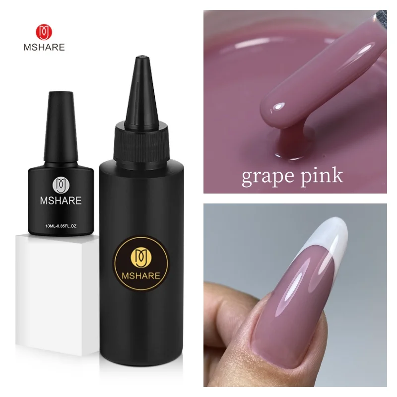 MSHARE100ml Pink Liquid Acrylic Gel Acrygel TPO Free Builder Nail Gel For Nails Extension Constuction Self Level Soak Off UV LED
