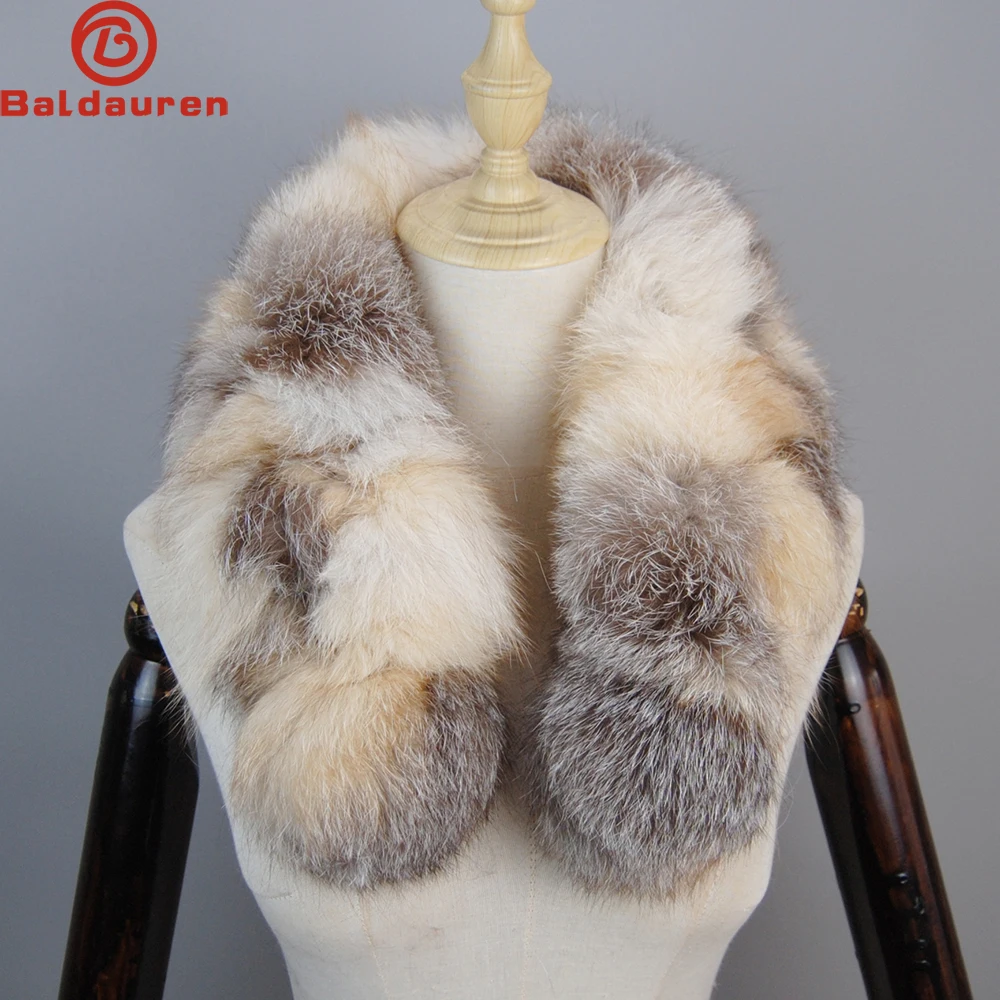 

2024 New Style Winter Lady 100% Natural Real Fox Fur scarves Women Warm Fluffy Luxury Genuine Fox Fur Mufflers With Fox Fur Ball