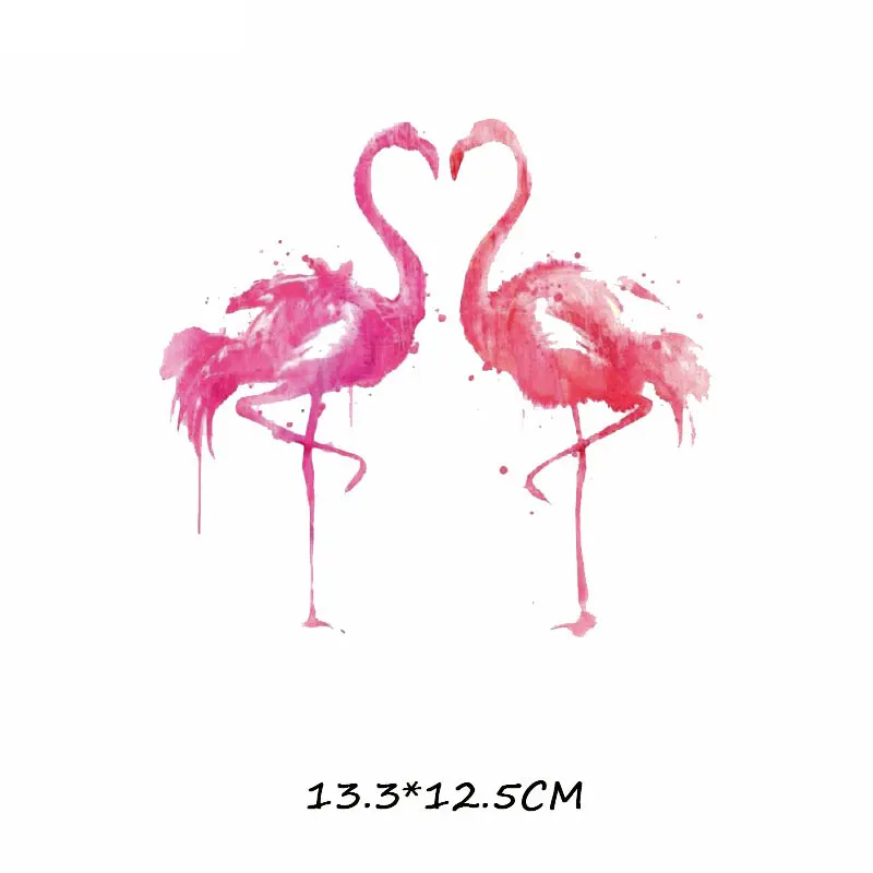 Iron on Lovely Flamingo Patches for Girl Clothing DIY T-shirt Applique Heat Transfer Vinyl Stickers on Clothes Thermal Press H