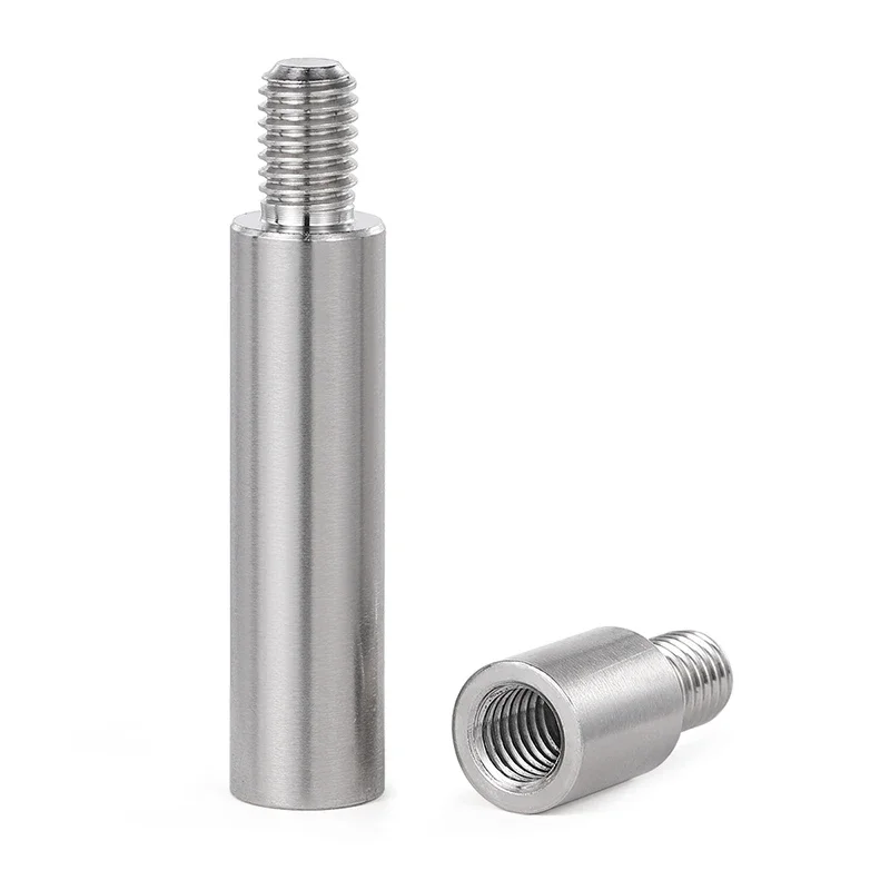 303 Stainless Steel Threaded Pillar M8+12mm M10+15mm Round Spacing PCB Male to Female Screw Standoff Spacer Single Head Column