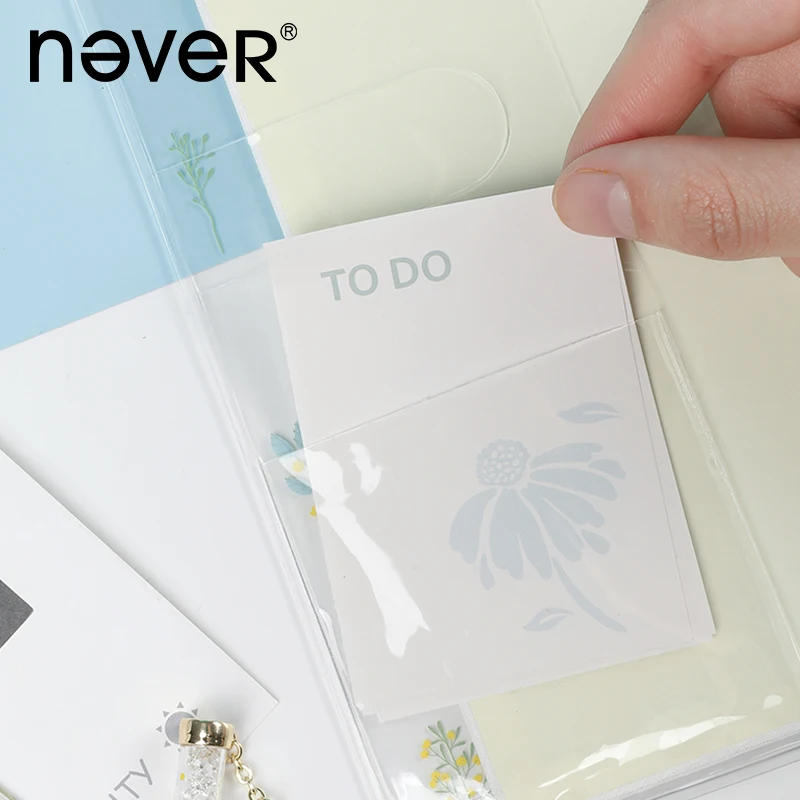 NEVER Kawaii Transparent Cover Weeks Planner Notebook Cover Small Fresh Hand Account Weekly Planner Book Jacket Protector