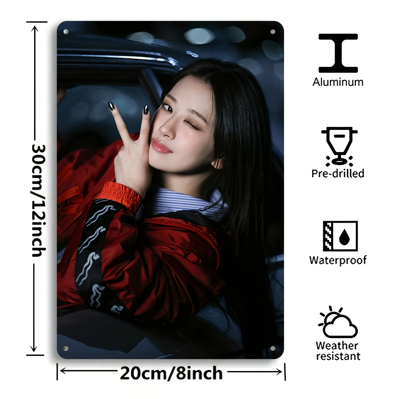 Kpop Idol Poster Aluminum Metal Sign - Durable Kpop Wall Art with Adhesive Backing for Easy Hanging - Perfect Gift for Fans Home