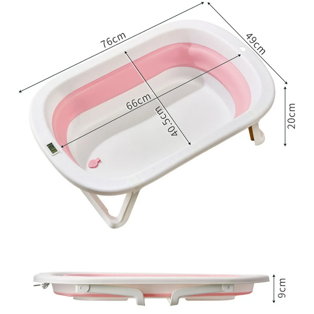 Baby folding bathtub, Plastic pet Elongated bath tool,  portable with soft pad