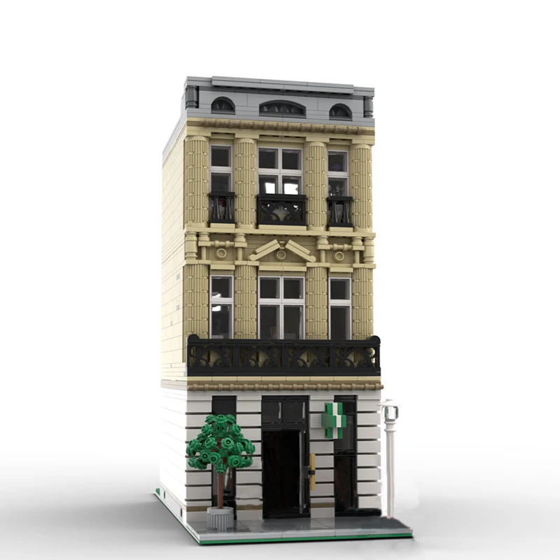 

NEW 2056PCS City Hot Selling Street View Moc Modular Old Town Pharmacy model DIY creative ideas Child Toy birthday Gift blocks