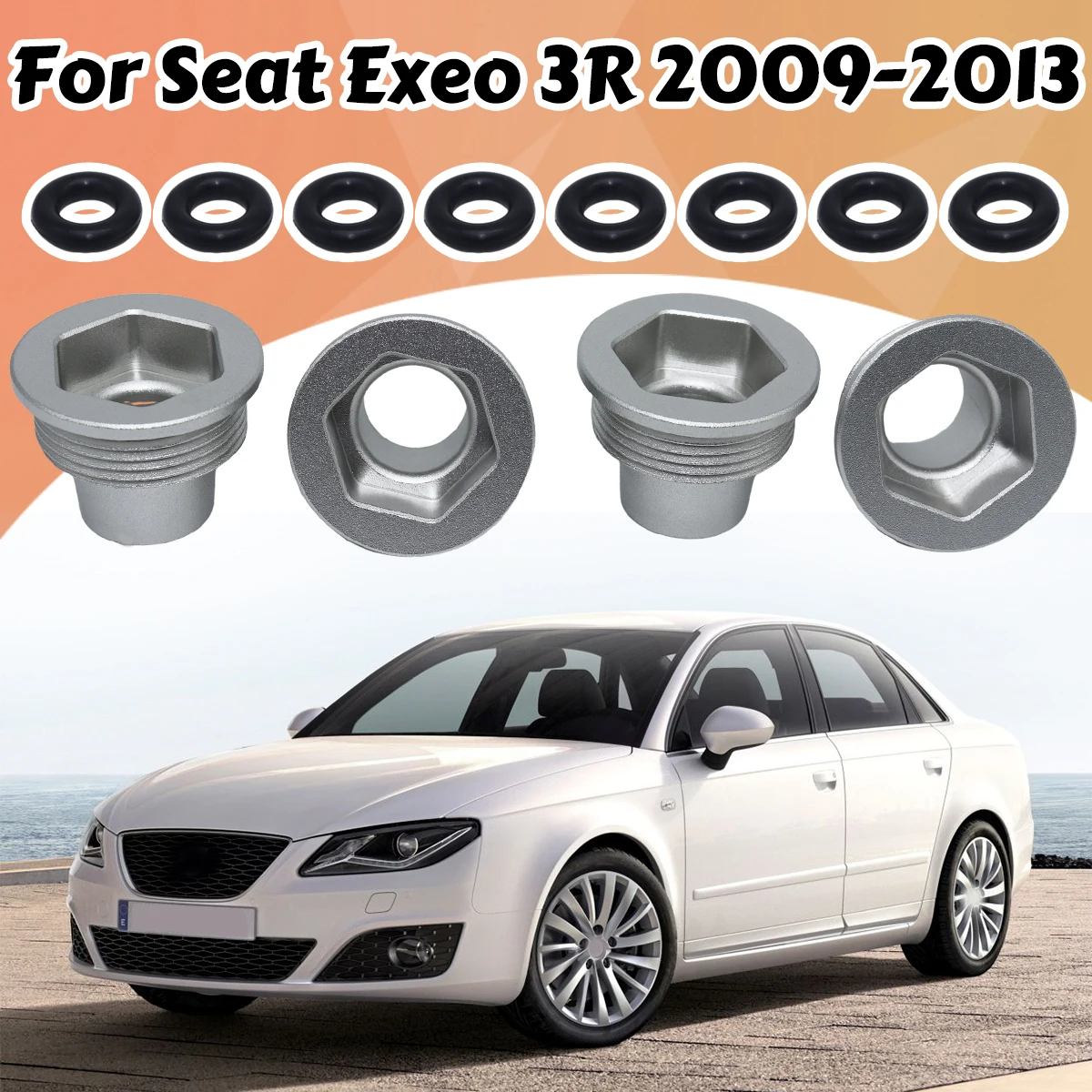 Brandstofinjector Insert Cup Seat voor Seat Exeo 3R 2009-2013 1.8T Controle Motor Pakking O-Ringen Nozzle Afdichtring Duurzame Onderdelen