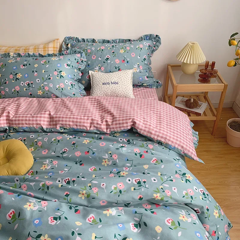 

Mattress Dustproof Sheet Solid Color Comfortable Cotton Gentle Comfortable Simple Fashion Refreshing Fitted Sheet