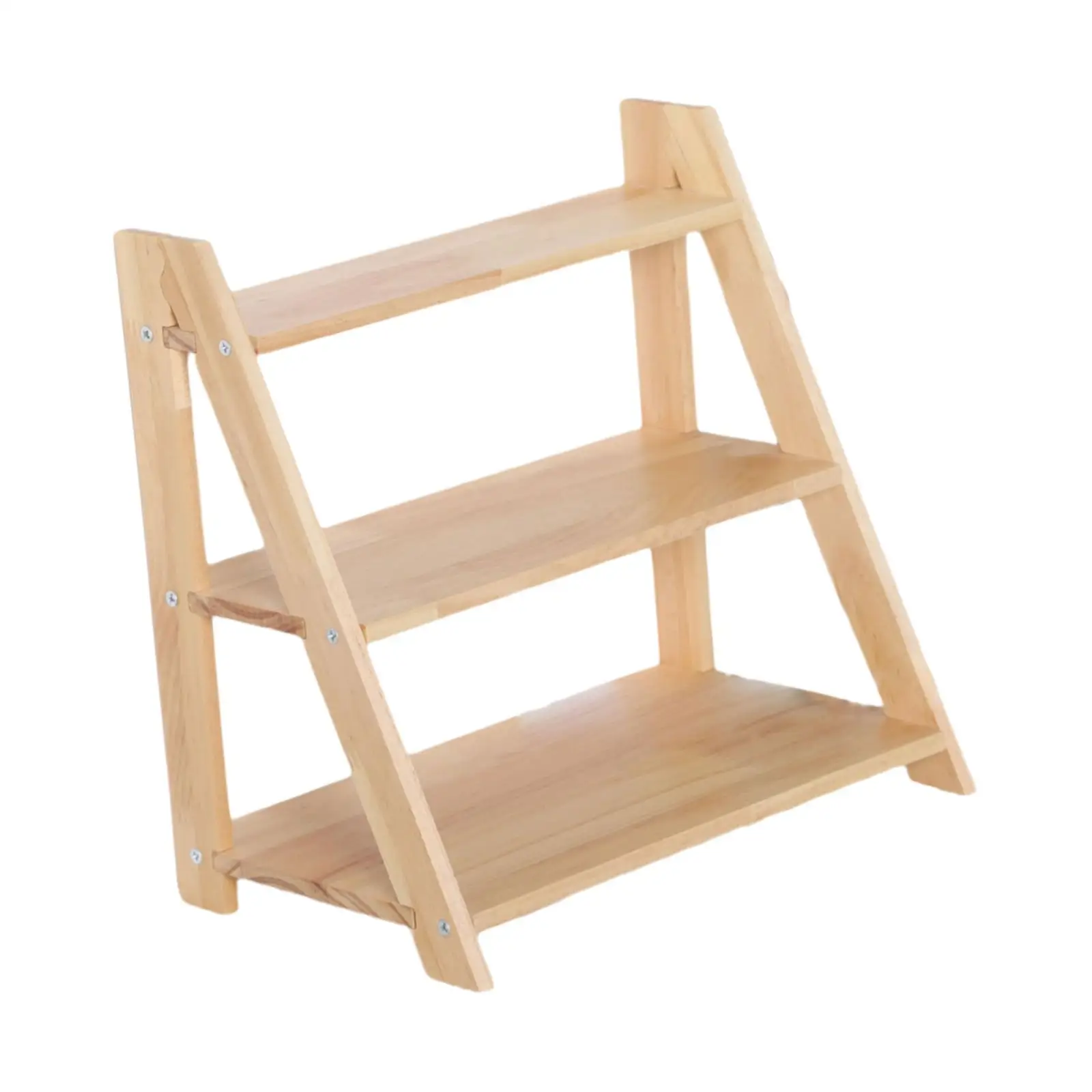 Multipurpose Wooden Display Riser Stand 3 Tier Spice Shelf Freestanding Storage Rack for Home Kitchen Living Room Office