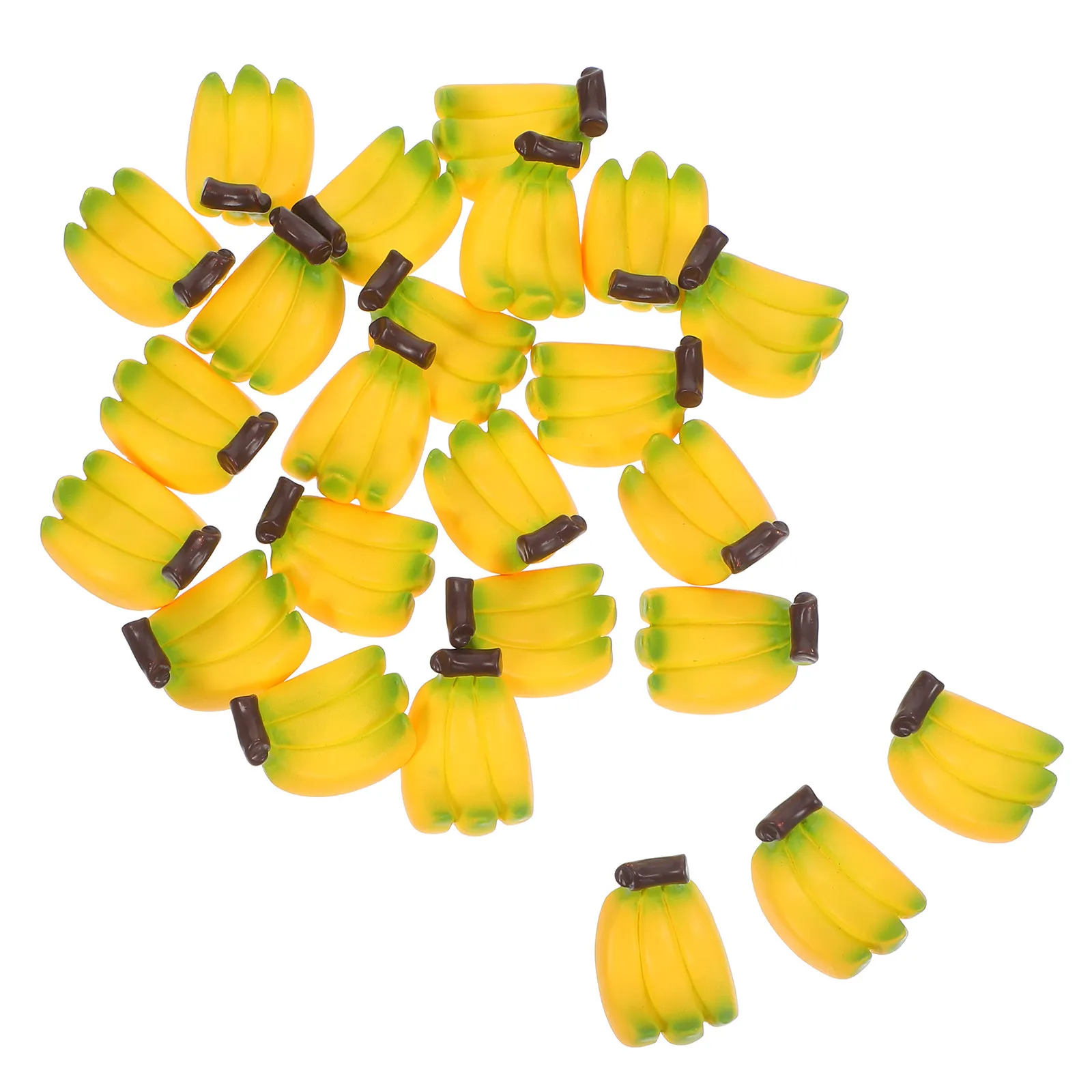 

24Pcs Mini Artificial Bananas Lifelike Simulation Fruit Props for Dollhouse Kitchen Decoration Miniature Faux Accessories