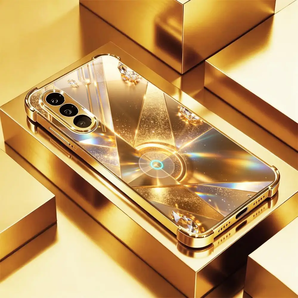 

Exquisite Shining rhombus phone case s26 ultra case s25 ultra case glass for Samsung Galaxy S26 S25 S24 S23 S22 FE,Ultra,Plus