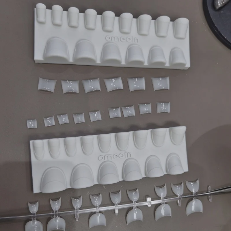Nail Tips Piece Silicone Mold Base Film Shallow Fit UV Gel Filling Template Quick Nail Extension Prefabricated Manicure Supplies