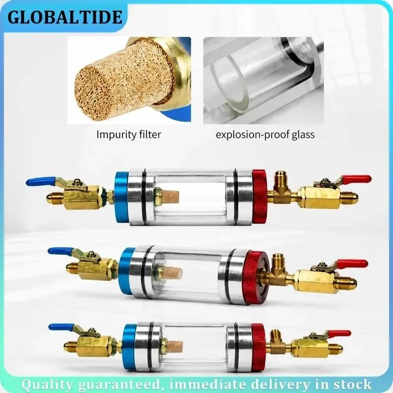 Automotive AC Refrigeration Oil Filling Filter Diagnostic Analysis Tool for Car Air Conditioning System Repair Maintenance