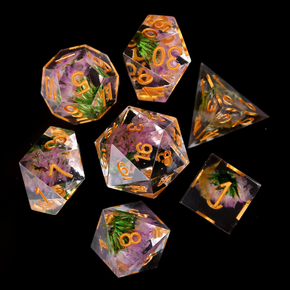 

D&D Resin Dices 7PCS Set For Dungeon and Dragon Board Game Pathfinder Role Playing Multiplayers Table Game dnd dice sets