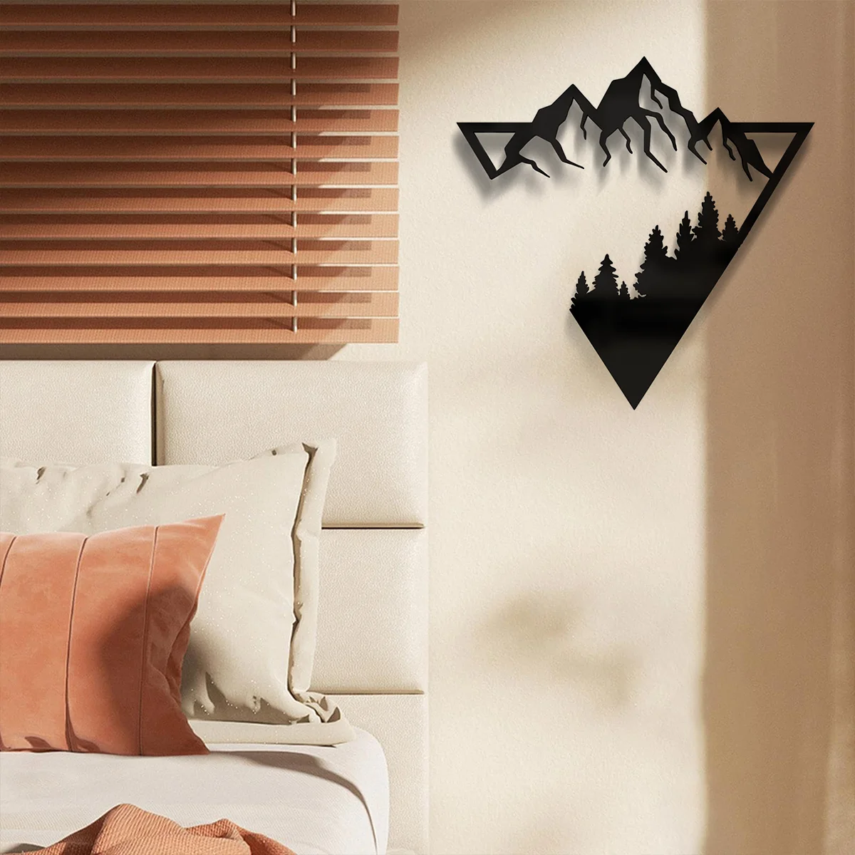 HelloYoung Mountain Scene Metal Wall Art - Modern Home Decor for Bedroom and Living Room - Beautiful Wall Decor for Office