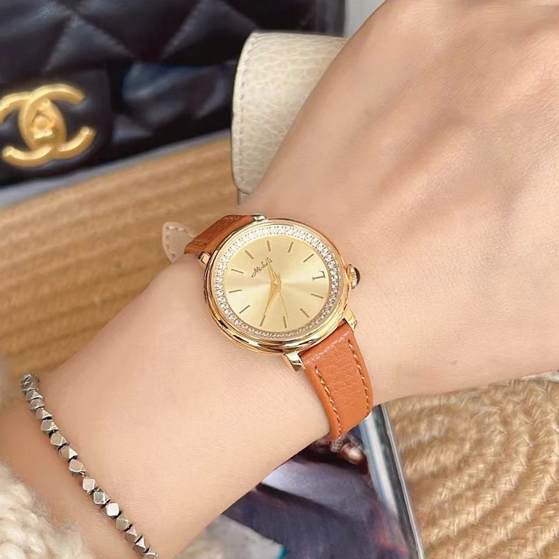 New luxury Fashion Retro Elegant Ladies Watch Trend Student Simple Classic Automatic Waterproof Quartz Watch Birthday Gift
