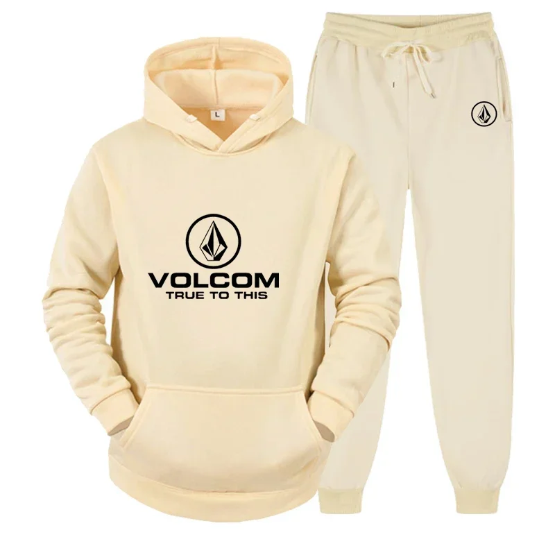 Volcom - Men's High Quality Hooded Sweatshirt Set, Mountain Sports Hooded Sweatshirt, Fashionable and Casual, Autumn and Winter