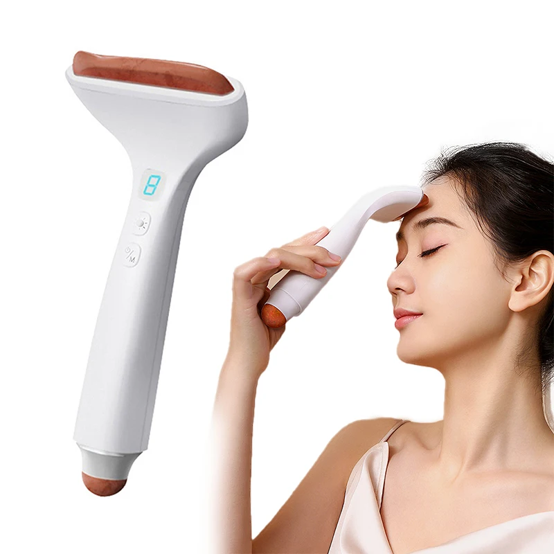 Elektrische Hot Stone Massage Heizung Schaber Vibration Haut Schaben Trigger Punkt Hals Guasha Gesicht Fett Brennen Facelift Protable