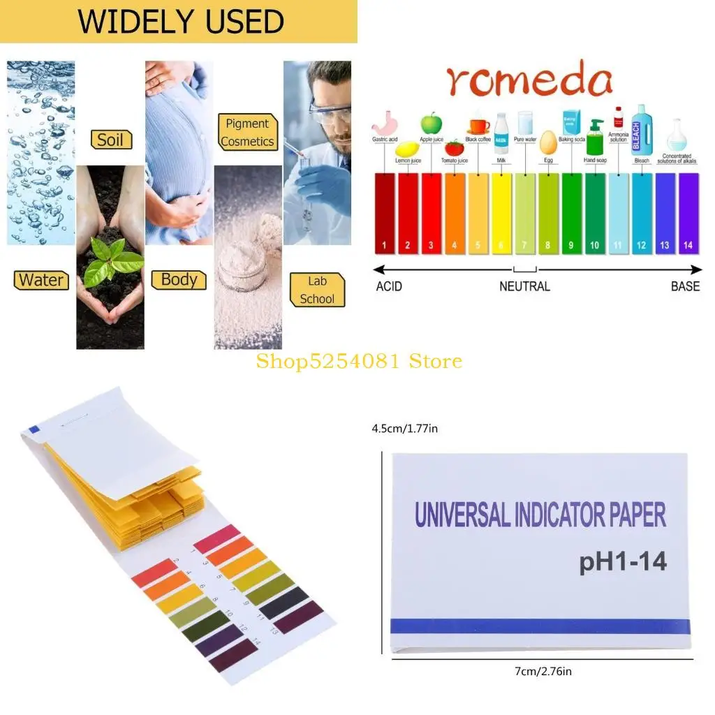 AXYC 80 Strips Test Strips 1-14pH Test Litmus Paper Acid Testing Strips